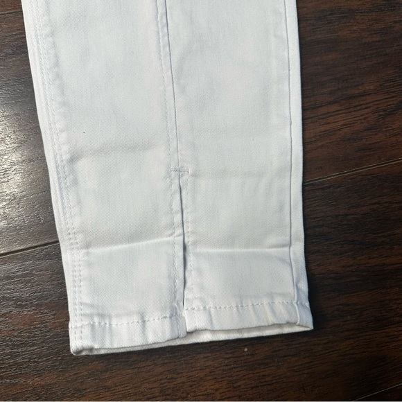 Laurie Felt White Curve Silky Denim Skinny Jeans Slit Hem - Picture 5 of 5